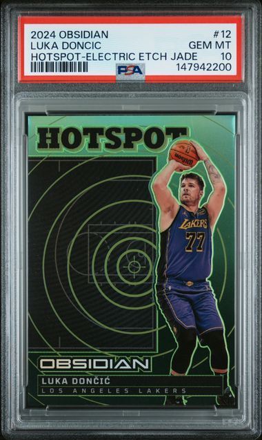2024 Obsidian | Luka Doncic | HotSpot Electric Etch Jade | 20/25 | PSA 10
