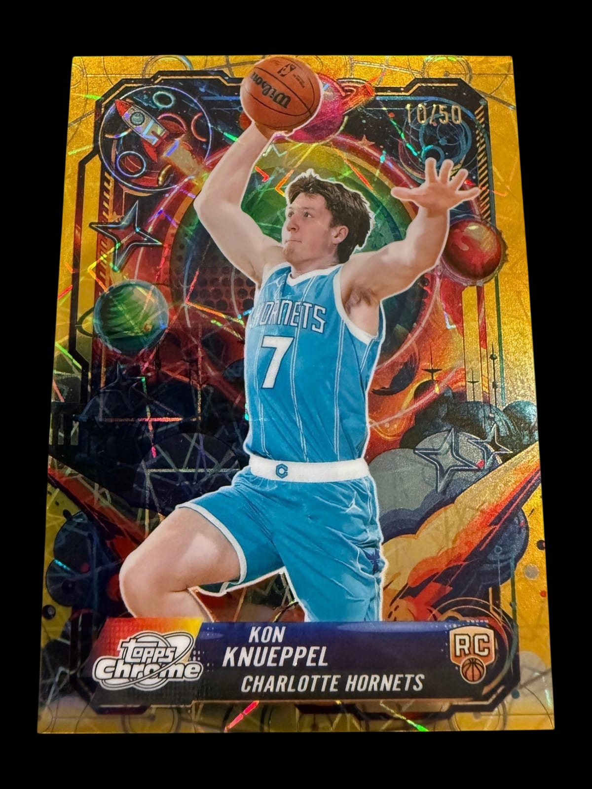 2026 Topps Chrome Cosmic | Rookie Kon Knueppel | Gold Propulsion | /50