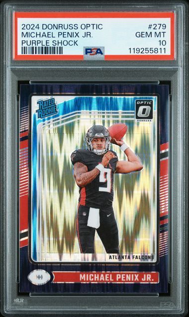 2024 Donruss Optic | Rookie Michael Penix JR | Purple Shock | PSA 10 | #279