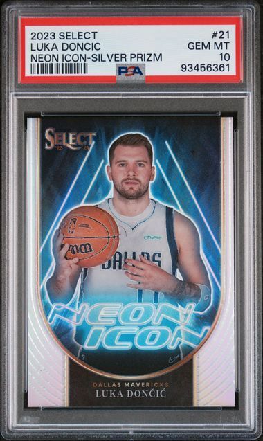 2023 Select | Luka Doncic | Neon Icons Silver Prizm | #21 | PSA 10