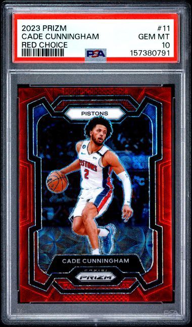 2023 Prizm | Cade Cunningham | Red Choice | 50/88 | #11 | PSA 10 | Pop 9
