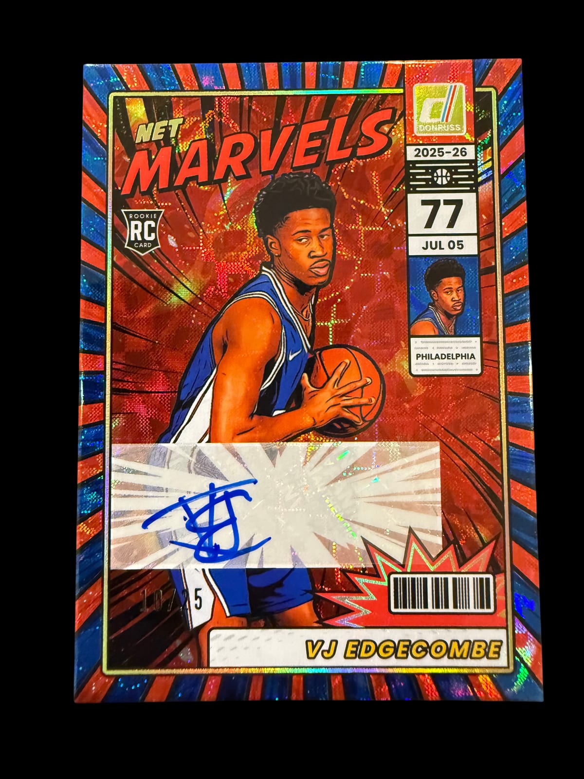 2025 Donruss Rookie VJ Edgecombe Net Marvels Autograph 10/25