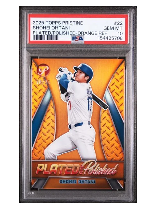 2025 Topps Pristine Shohei Ohtani Plated/Polished Orange 18/25 PSA 10