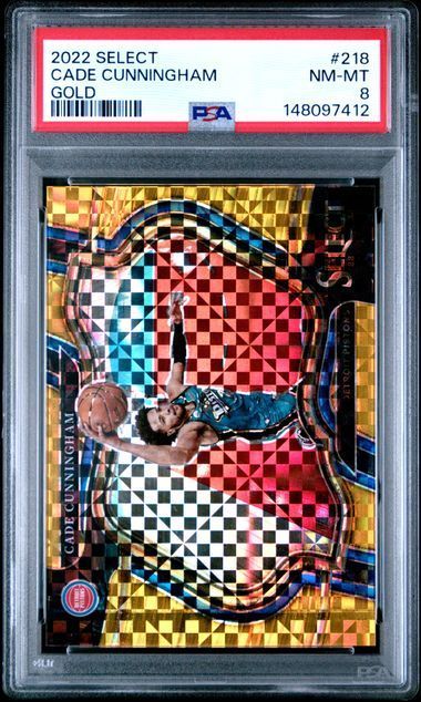 2022 Select | Cade Cunningham | Gold Checkerboard Prizm | #218 | PSA 8 | 9/10