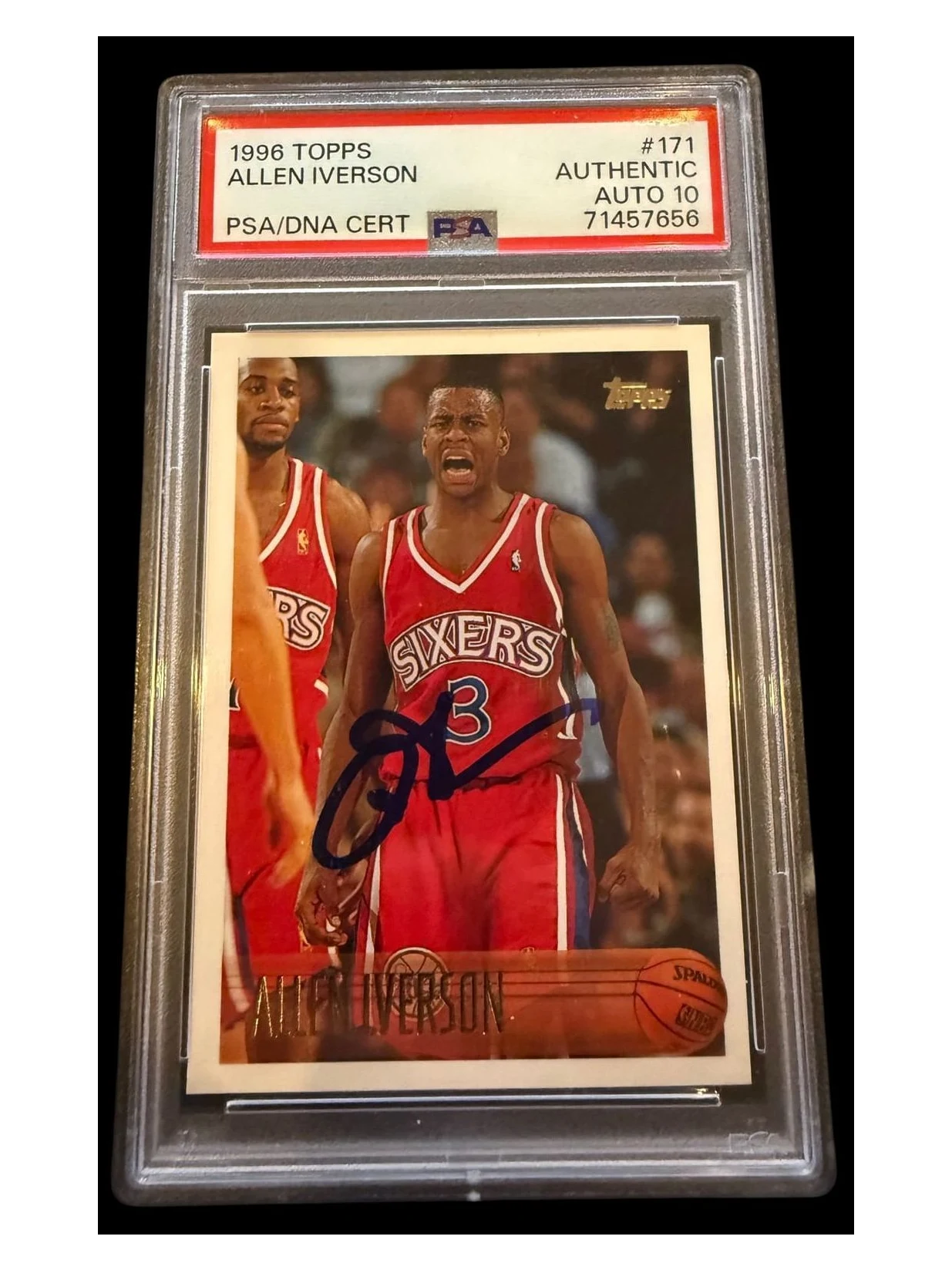1996 Topps | Allen Iverson | PSA Authentic Auto 10 | #171