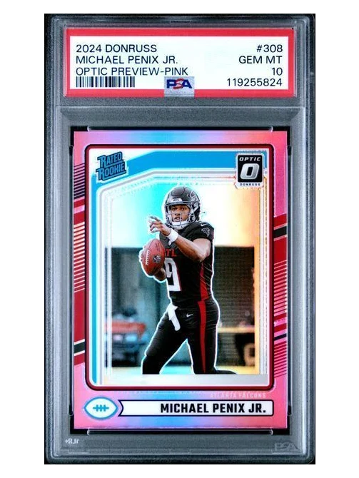 2024 Donruss | Rookie Michael Penix JR | Pink Optic Preview | PSA 10 | #308