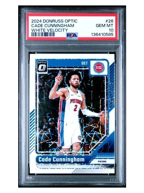 2024 Donruss Optic | Cade Cunningham | White Velocity | #26 | 20/59 | PSA 10