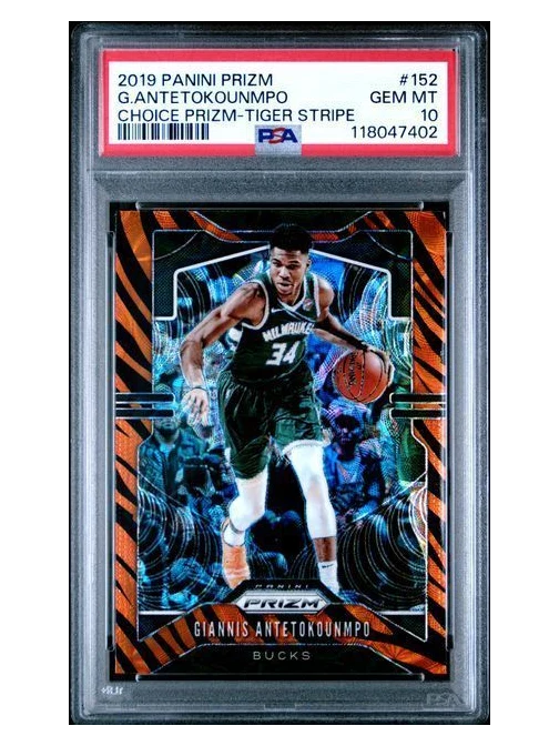2019 Prizm | Giannis Antetokounmpo | Choice Prizm Tiger Stripe | #152 | SSP | PSA 10