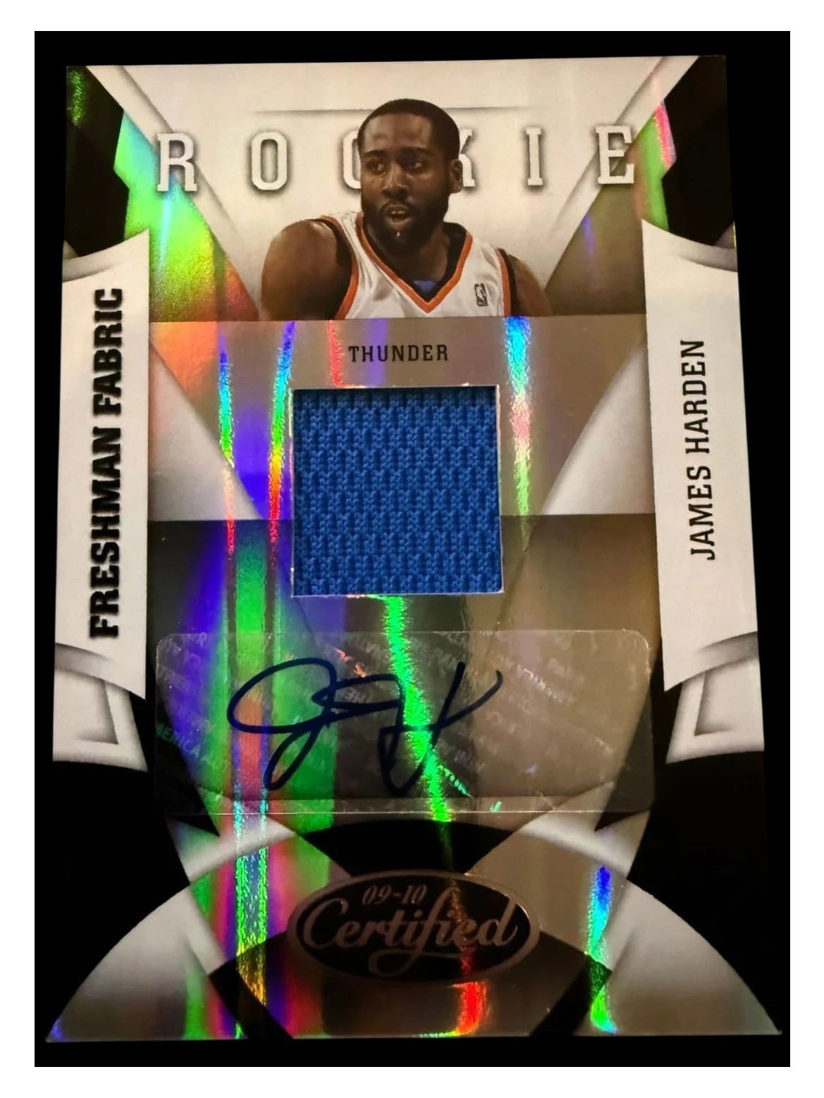 2010 Certified | Rookie James Harden | Freshman Fabrics Auto | 186/399