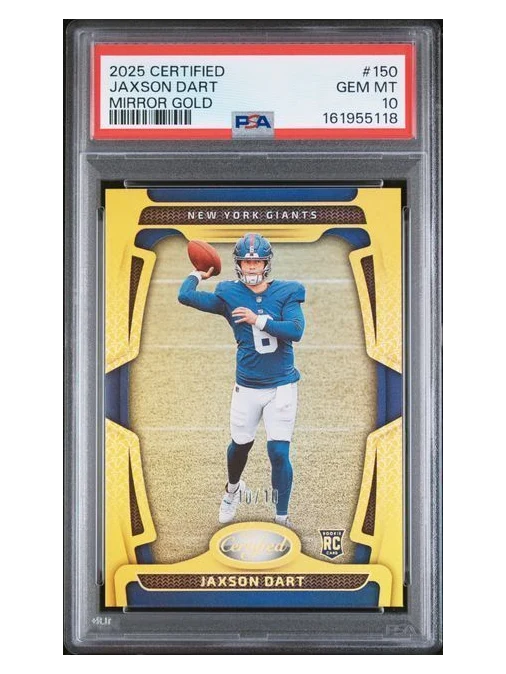 2025 Certified | Rookie Jaxson Dart | Mirror Gold | 10/10 | #150 | PSA 10