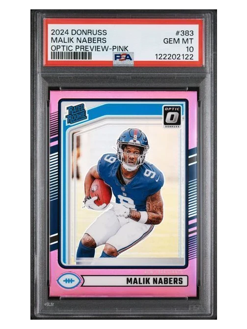 2024 Donruss | Rookie Malik Nabers | Optic Preview Pink | PSA 10 | 383