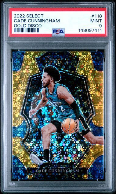 2022 Select | Cade Cunningham | Gold Disco Prizm | #118 | PSA 9 | 7/10