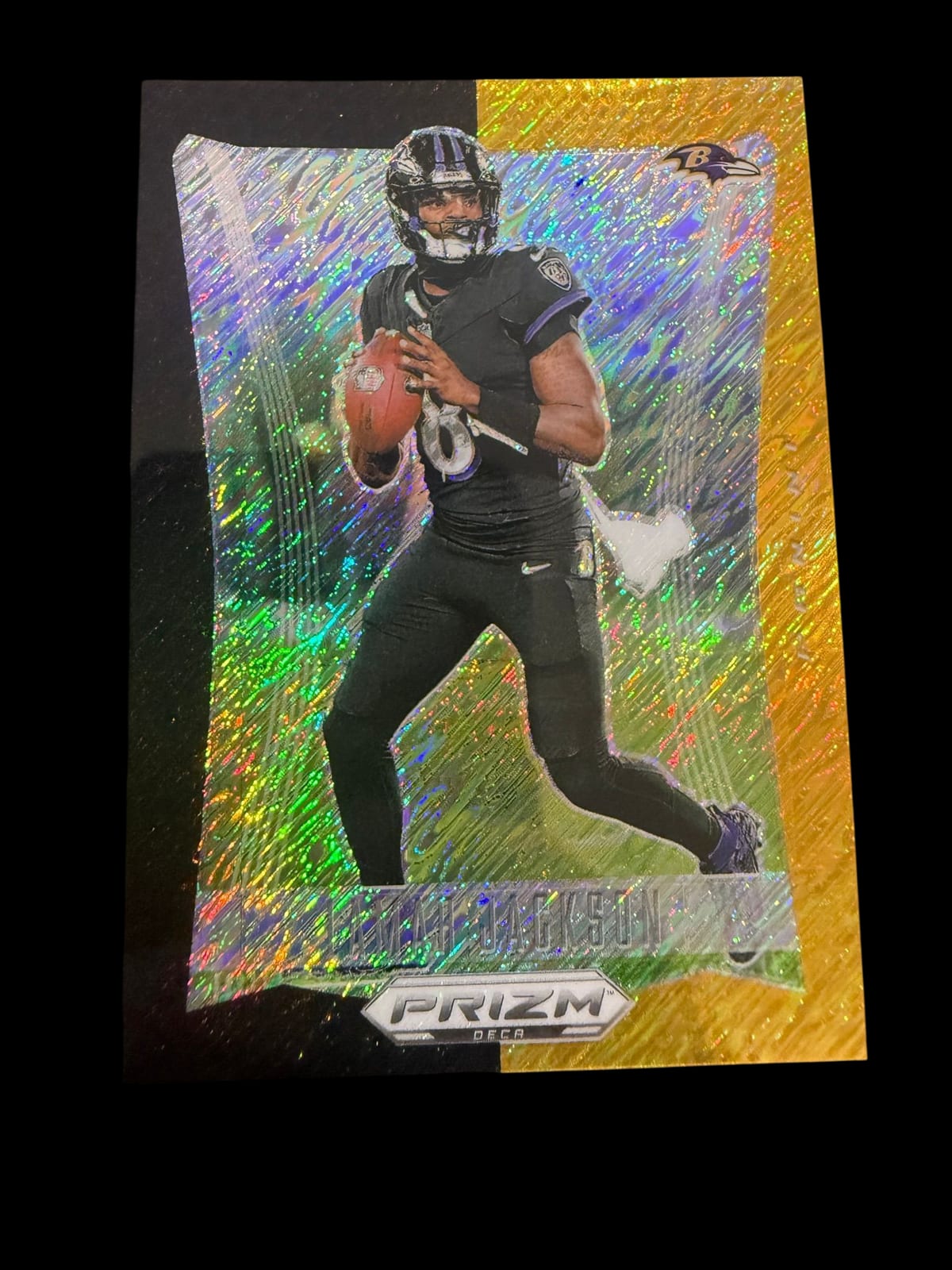 2024 Prizm | Lamar Jackson | Black Gold Shimmer | 7/8 | #20