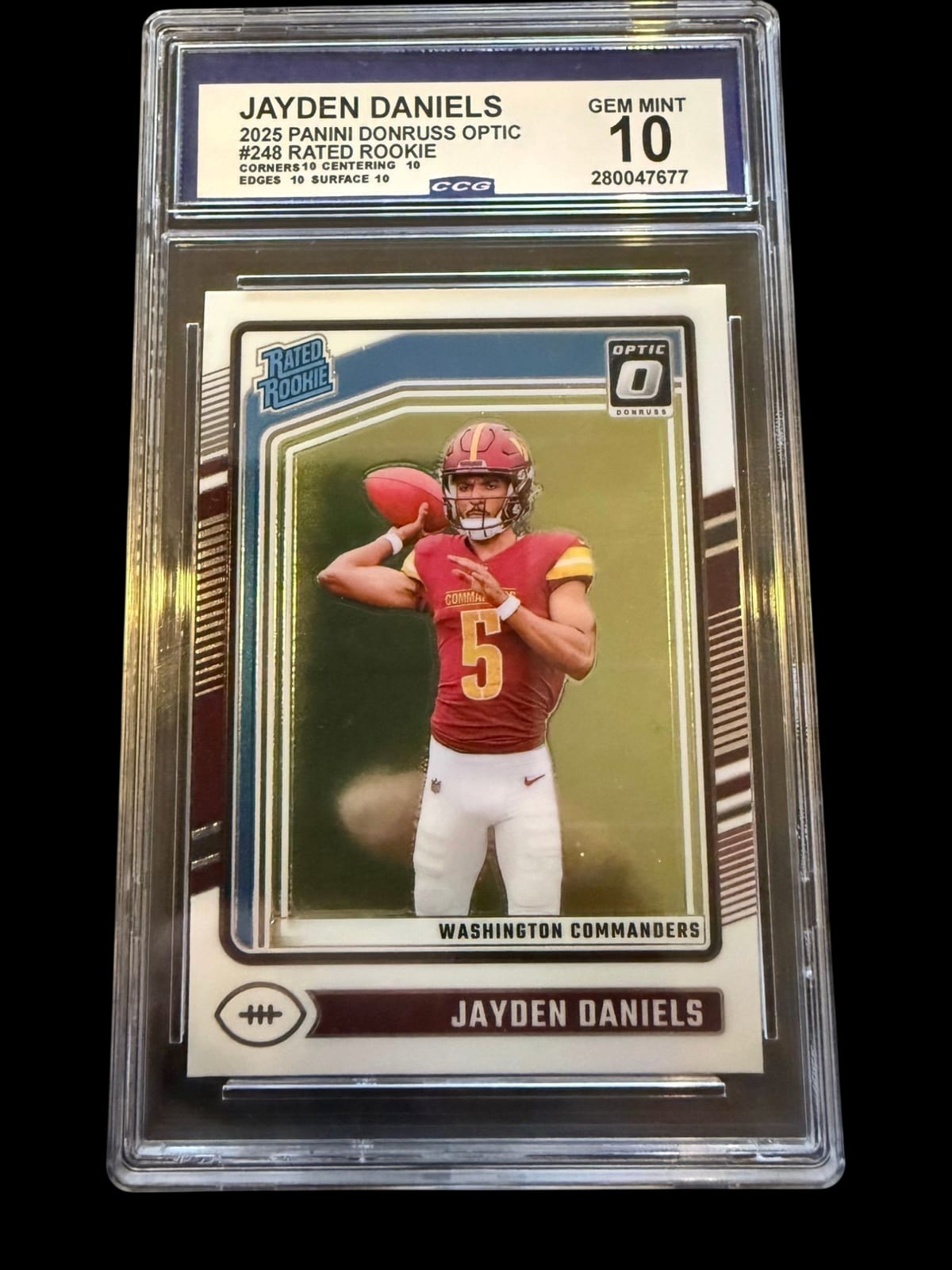 2024 Donruss Optic | Rookie Jayden Daniels | Rated Rookie | CCG 10