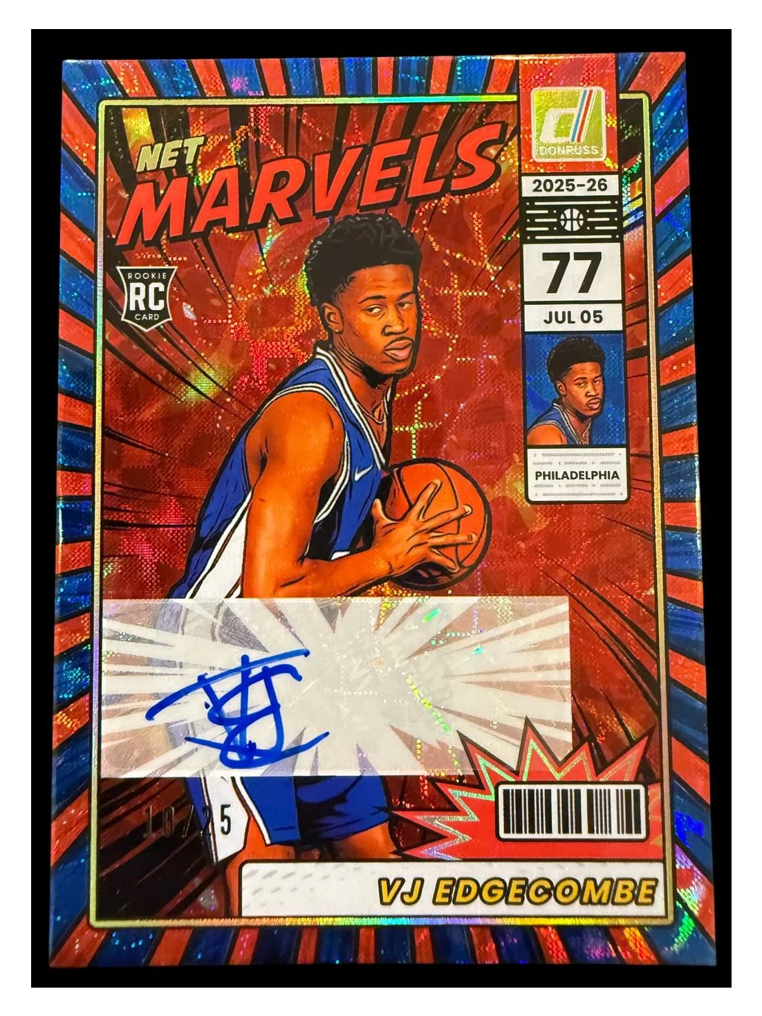 2025 Donruss Rookie VJ Edgecombe Net Marvels Autograph 10/25