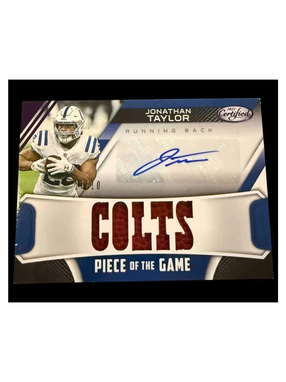 2021 Certified | Rookie Jonathan Taylor | Auto Piece of the Game | 3/10