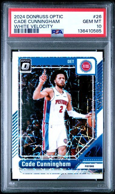 2024 Donruss Optic | Cade Cunningham | White Velocity | #26 | 20/59 | PSA 10