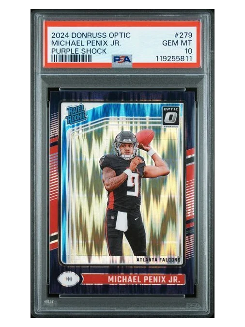2024 Donruss Optic | Rookie Michael Penix JR | Purple Shock | PSA 10 | #279