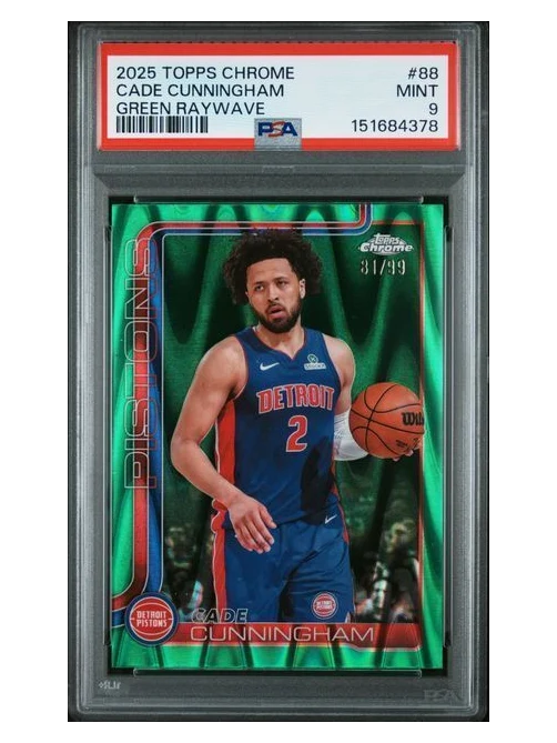 2025 Topps Chrome | Cade Cunningham | Green Raywave | 81/99 | PSA 9