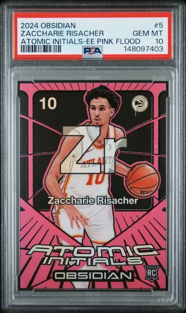 2024 Obsidian | Rookie Zaccharie Risacher | Pink Flood | 38/49 | PSA 10