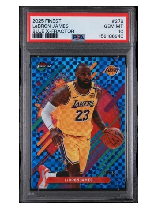 2025 Finest LeBron James Blue X-Fractor 36/49 #279 PSA 10
