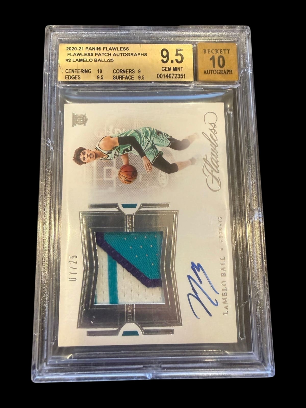 2020 Flawless | Rookie LaMelo Ball | True Patch Auto | /25 | BGS 9.5 Auto 10