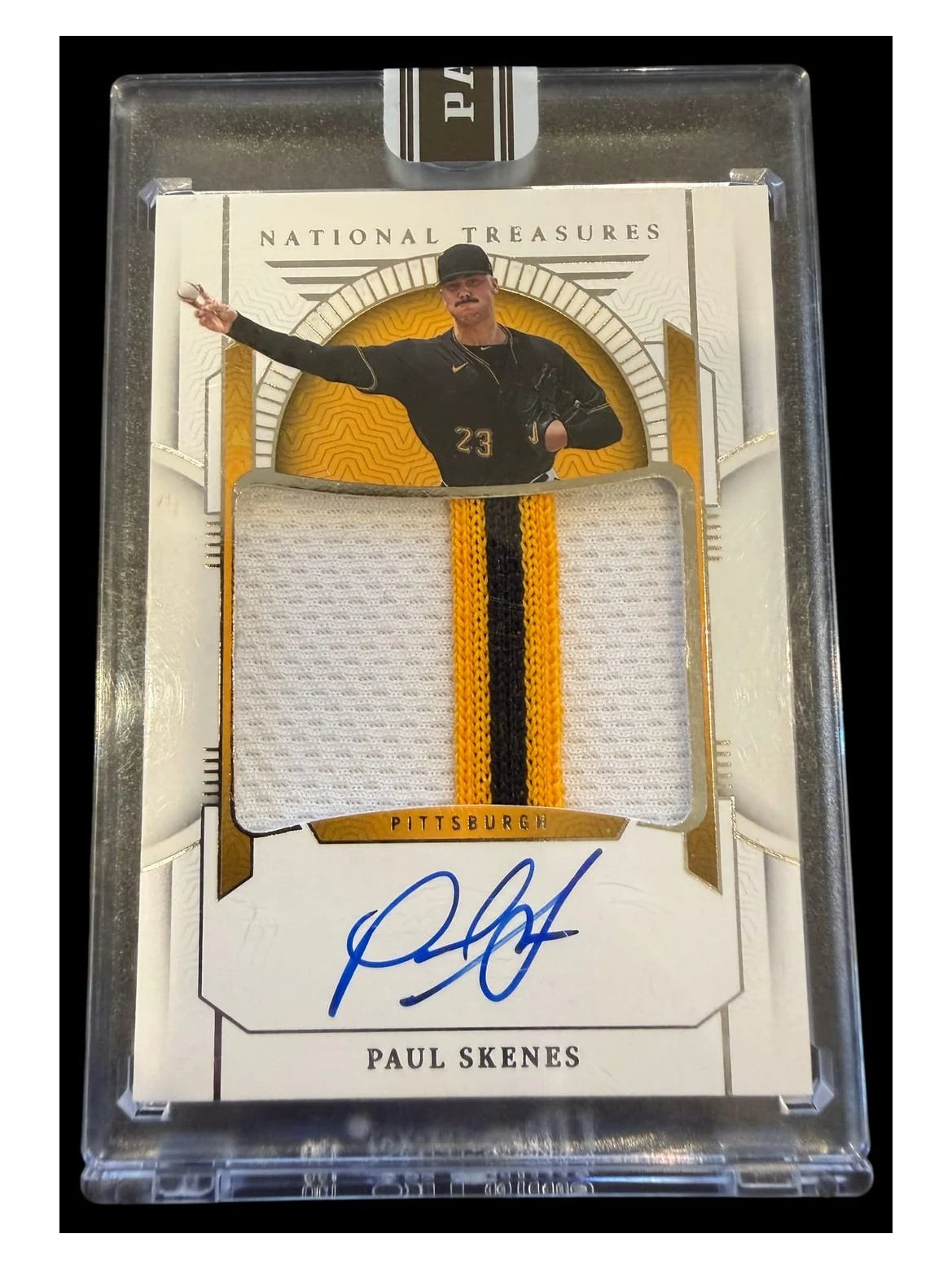 2024 National Treasures Rookie Paul Skenes Autograph 3 Color Patch 1/1 Sealed