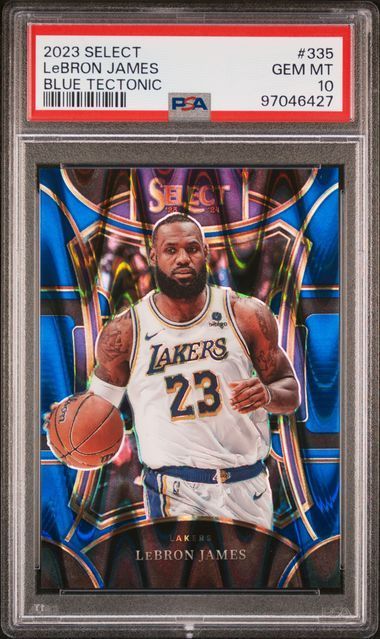 2023 Select | Lebron James | Blue Tectonic | 43/99 | #335 | PSA 10