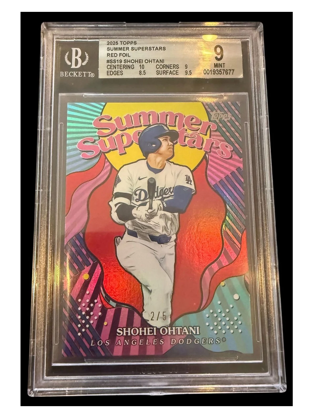 2025 Topps | Shohei Ohtani | Summer SuperStars | Red Foil 2/5 | BGS 9