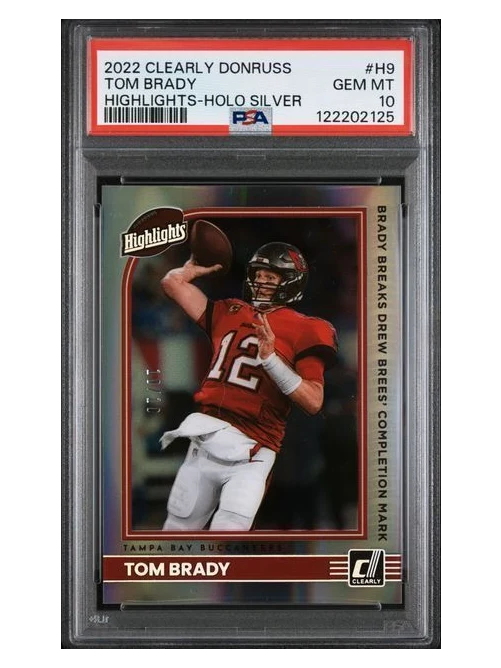 2022 Clearly Donruss | Tom Brady | Highlights Holo Silver | 10/10 | #H9 | PSA 10
