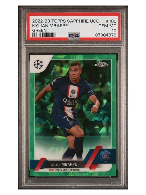 2022 Topps Sapphire UCC | Kylian Mbappe | Green | 57/70 | PSA 10