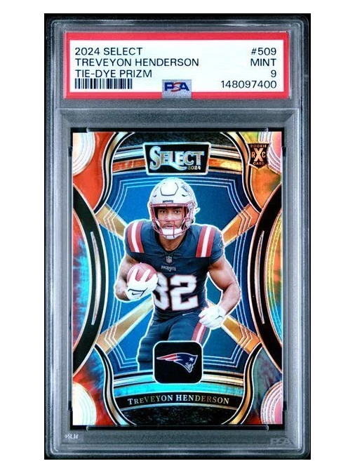 2024 Select | Rookie Treveyon Henderson | Tie Dye Prizm | 4/25 | #509 | PSA 9