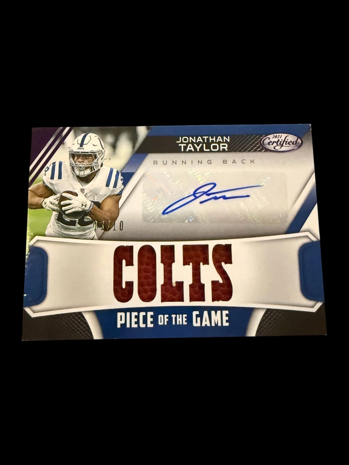 2021 Certified | Rookie Jonathan Taylor | Auto Piece of the Game | 3/10