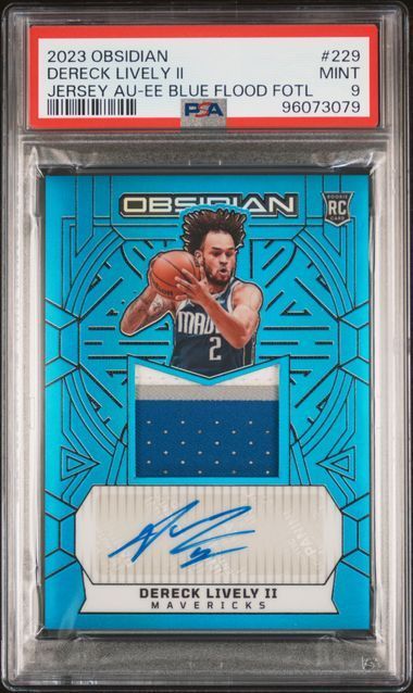 2023 Obsidian | Rookie Dereck Lively II | Blue Flood Auto FOTL | 9/16 | PSA 9
