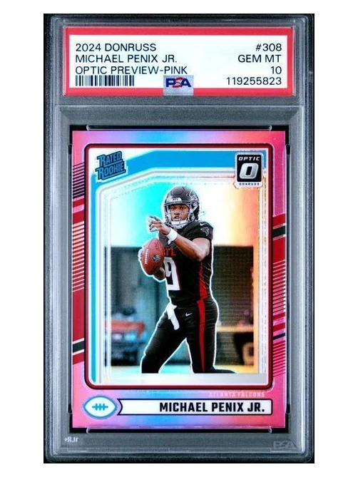 2024 Donruss | Rookie Michael Penix JR | Optic Preview Pink | PSA 10 | #308
