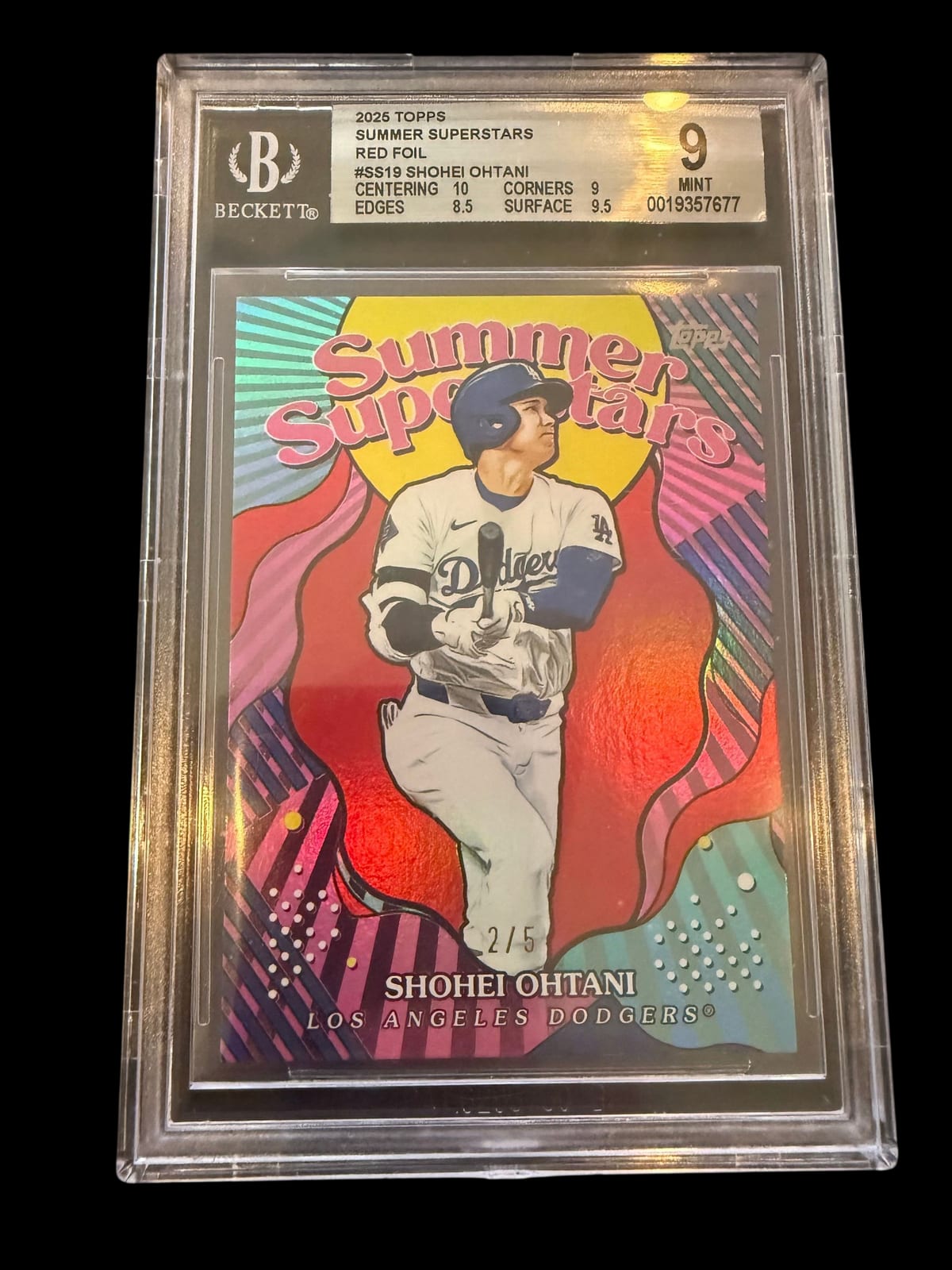 2025 Topps | Shohei Ohtani | Summer SuperStars | Red Foil 2/5 | BGS 9