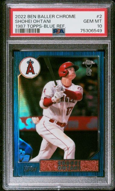 2022 Ben Baller Chrome | Shohei Ohtani | 1987 Topps Blue | 36/75 | PSA 10