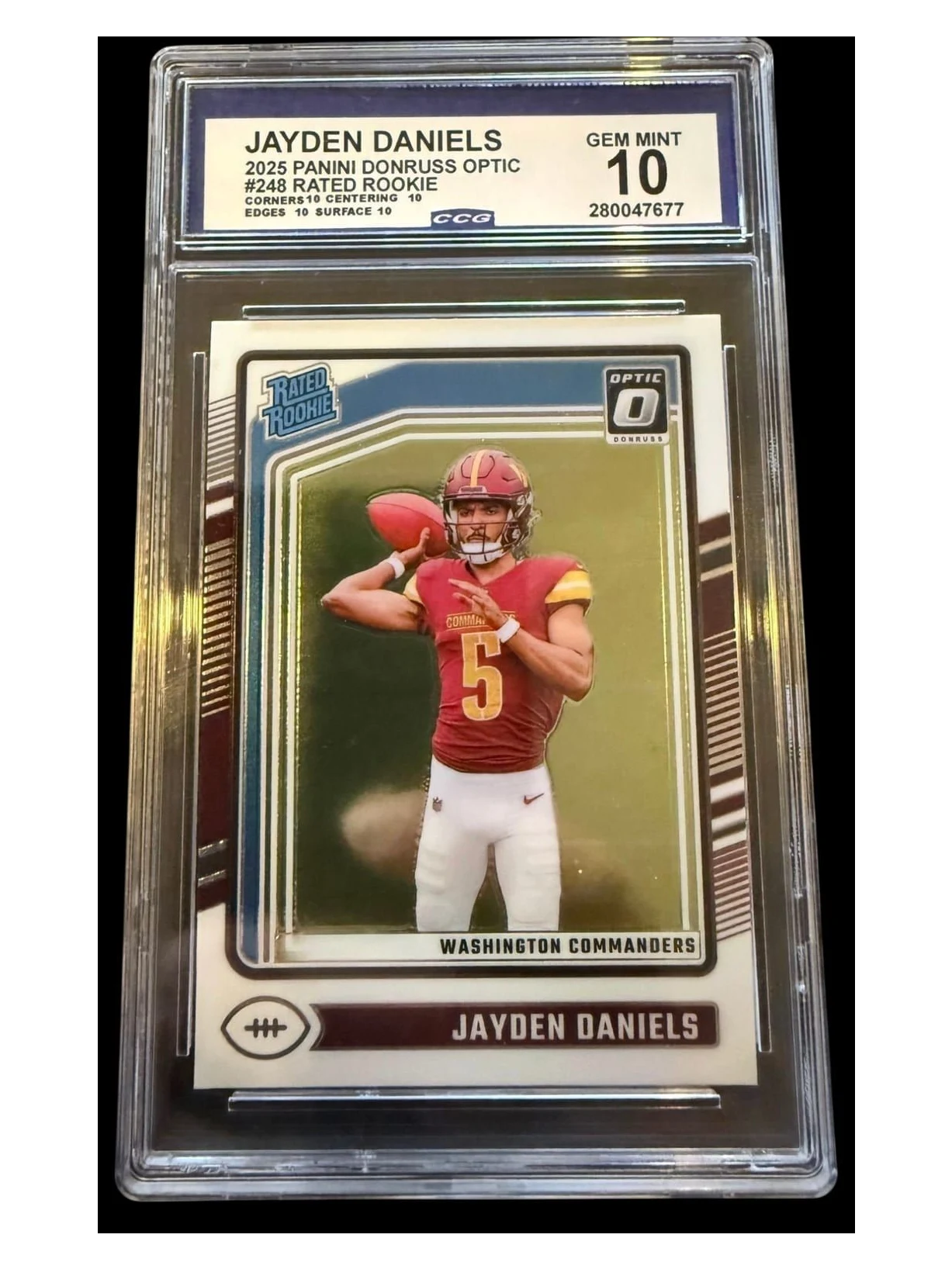 2024 Donruss Optic | Rookie Jayden Daniels | Rated Rookie | CCG 10