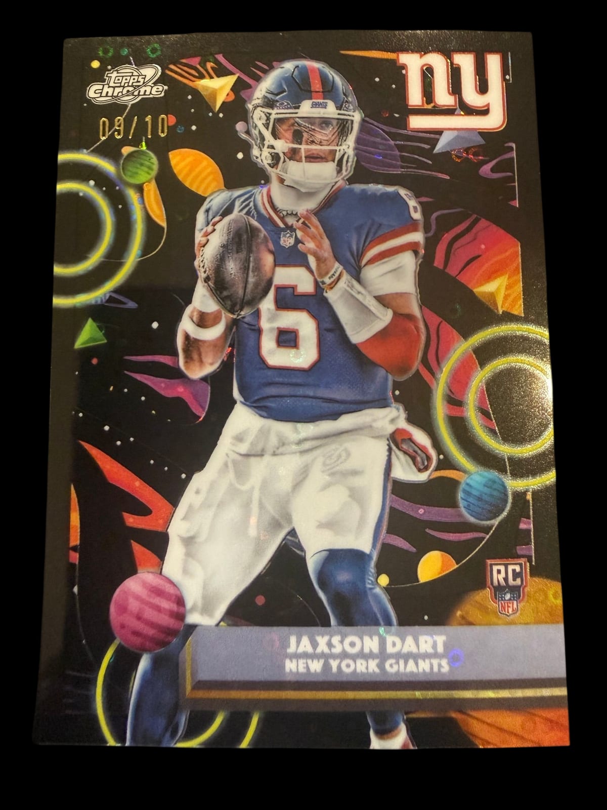 2025 Topps Chrome | Rookie Jaxson Dart | Black Eclipse Refractor | 9/10 | #174