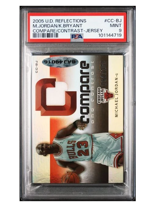 2005 UD Reflections Michael Jordan Kobe Bryant Game Worn 94/100 PSA 9 Pop 1