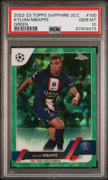2022 Topps Sapphire UCC | Kylian Mbappe | Green | 57/70 | PSA 10