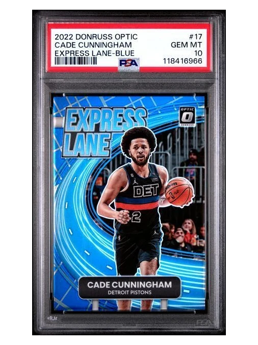 2022 Donruss Optic | Cade Cunningham | Express Lane Blue | 25/85 | PSA 10 | #17