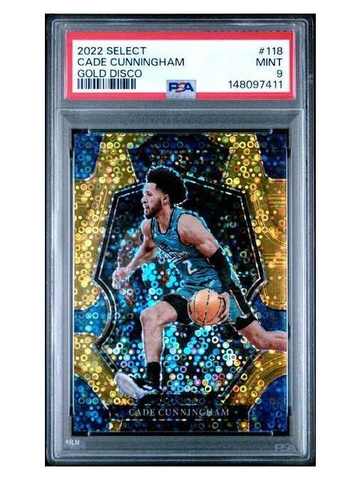 2022 Select | Cade Cunningham | Gold Disco Prizm | #118 | PSA 9 | 7/10