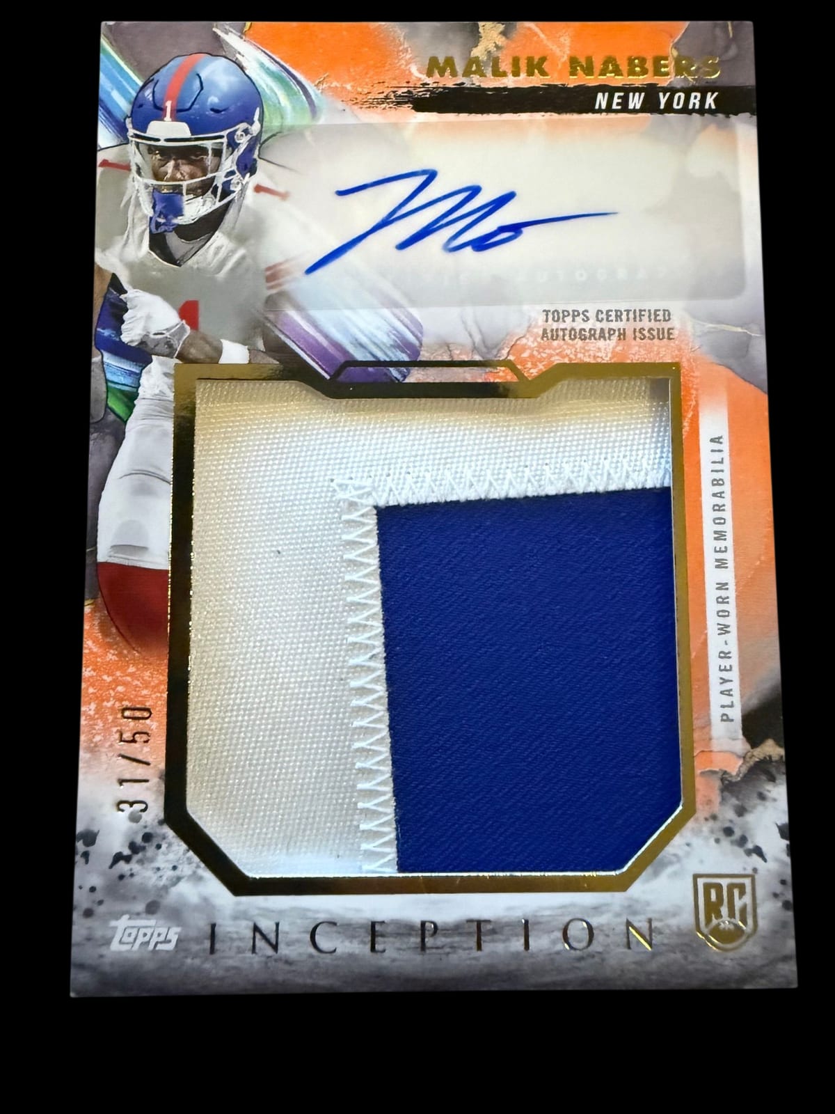 2024 Topps Inception | Rookie Malik Nabers | Jumbo Relic Auto | 31/50