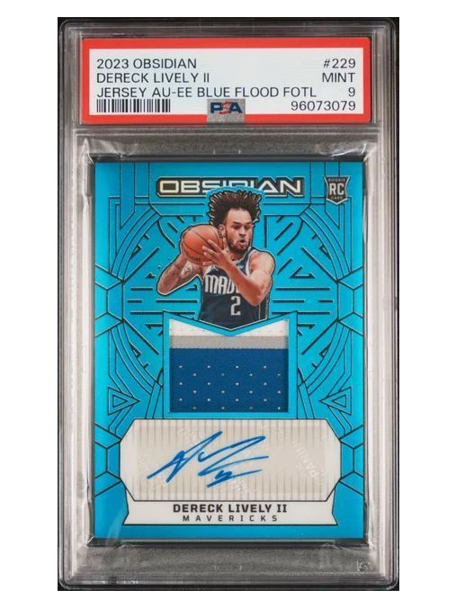 2023 Obsidian | Rookie Dereck Lively II | Blue Flood Auto FOTL | 9/16 | PSA 9