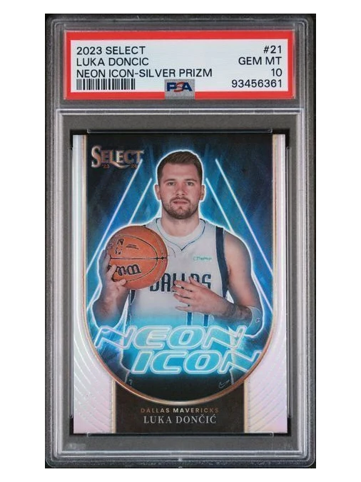 2023 Select | Luka Doncic | Neon Icons Silver Prizm | #21 | PSA 10