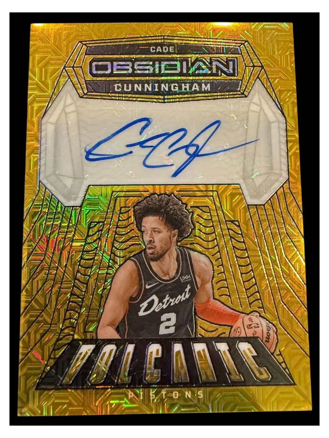 2023 Obsidian | Cade Cunningham | Volcanic Auto Gold | 2/10 | Jersey Match